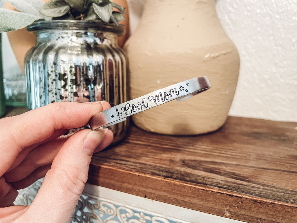 Cool Mom Hand Stamped Bracelet